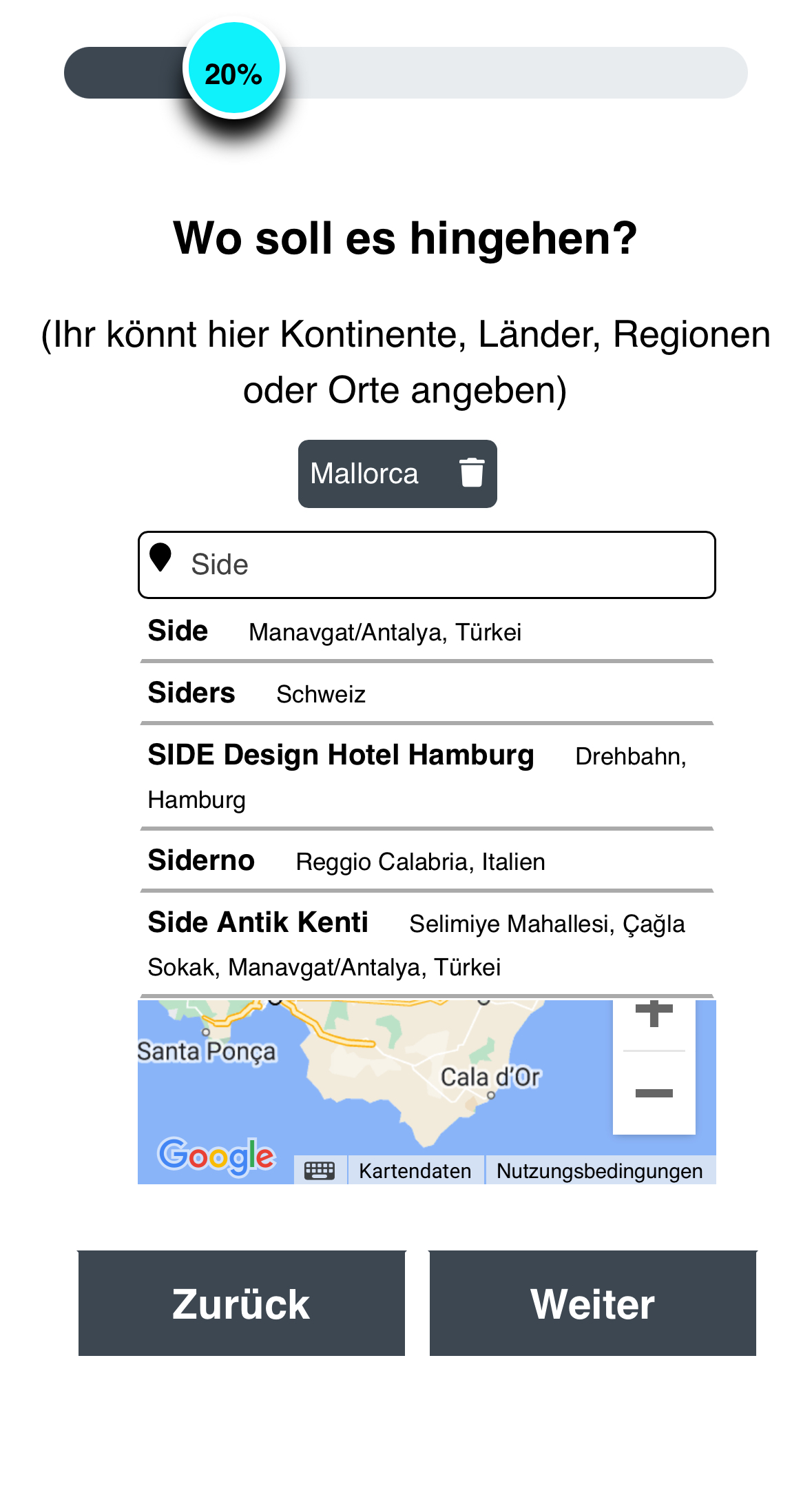 Intelligente Zielgebietsauswahl